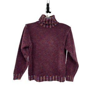 Vintage Sonoma Turtleneck Sweater Women’s Small S Multicolor Knit Acrylic Used